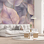 Papel de parede Tons suaves de folhas delicadas a dançar