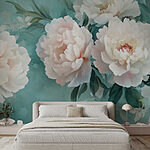 Papel de parede Grupo de flores brancas
