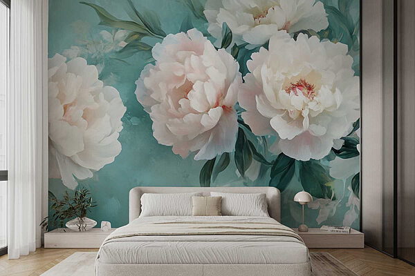 Grupo de flores brancas Papel de parede Grupo de flores brancas