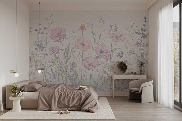 Flores delicadas em tons pastel suaves Papel de parede Flores delicadas em tons pastel suaves