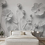 Papel de parede Grupo de flores brancas