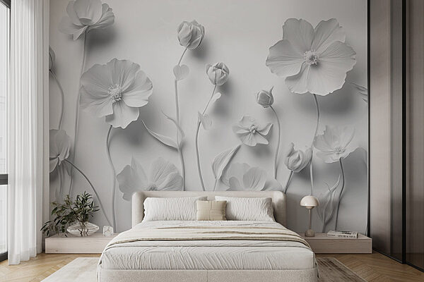 Grupo de flores brancas Papel de parede Grupo de flores brancas