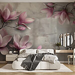 Papel de parede Delicadas flores cor-de-rosa em flor