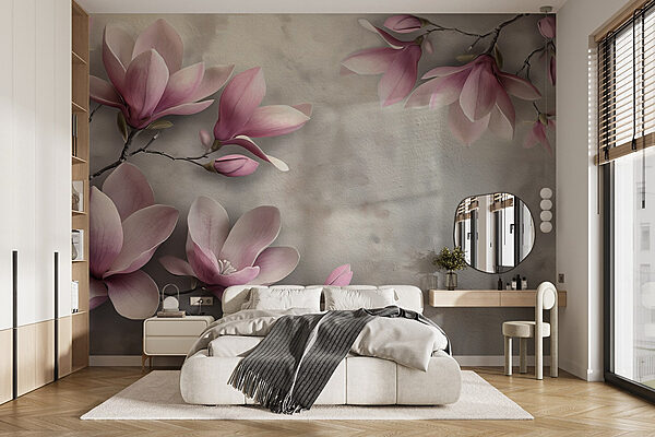 Delicadas flores cor-de-rosa em flor Papel de parede Delicadas flores cor-de-rosa em flor