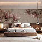 Papel de parede Flores delicadas em tons pastel suaves