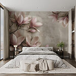 Papel de parede Flores delicadas em tons pastel suaves