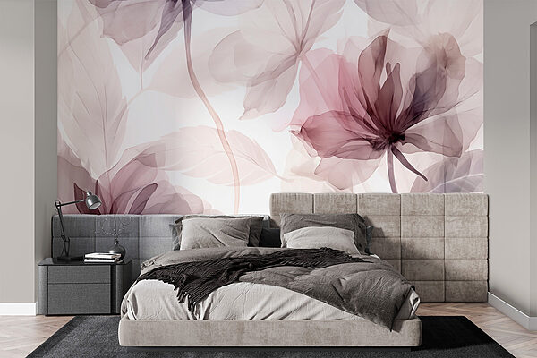 Papel de parede Flores suaves em tons subtis (REF: w02755) Papel de parede Papel de parede Flores suaves em tons subtis (REF: w02755)