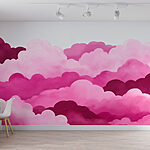 Papel de parede Nuvens cor-de-rosa no céu