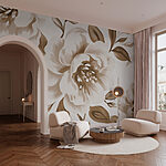 Papel de parede Elegância floral em tons suaves