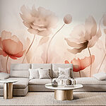 Papel de parede Flores suaves em tons suaves