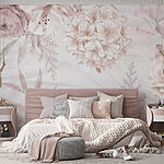 Papel de parede Flores delicadas em tons pastel suaves