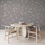 Papel de parede Fundo cinzento com flores brancas