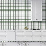 Papel de parede Xadrez verde e branco