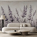 Papel de parede Pintura de flores e folhas