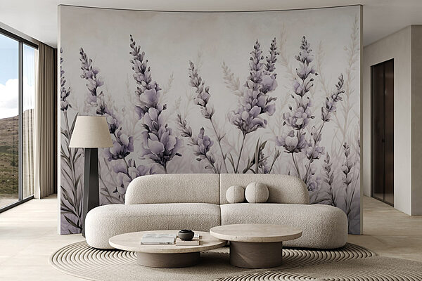 Pintura de flores e folhas Papel de parede Pintura de flores e folhas