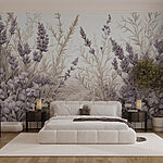 Papel de parede Campos de lavanda em tons suaves