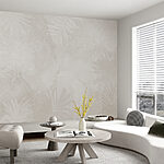 Papel de parede Padrão floral branco sobre um fundo cinzento
