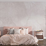 Papel de parede Padrão floral branco e cor-de-rosa