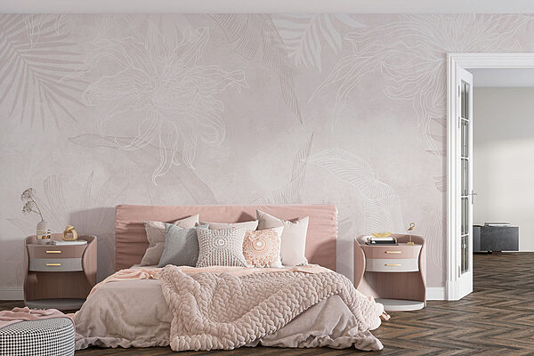 Papel de parede Padrão floral branco e cor-de-rosa (REF: w02737v4) Papel de parede Papel de parede Padrão floral branco e cor-de-rosa (REF: w02737v4)