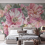 Papel de parede Lindas flores em tons suaves.