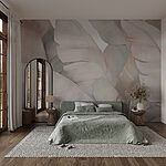 Papel de parede Tons suaves de folhagem tropical.
