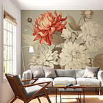 Papel de parede Flores vibrantes em tons suaves