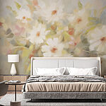 Papel de parede Pintura de flores brancas