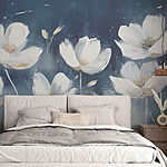 Papel de parede Pintura de flores brancas
