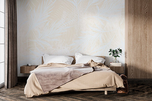 Padrão branco com folhas brancas Papel de parede Padrão branco com folhas brancas