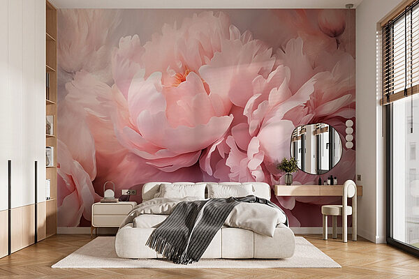 Pétalas cor-de-rosa suaves em floração suave Papel de parede Pétalas cor-de-rosa suaves em floração suave