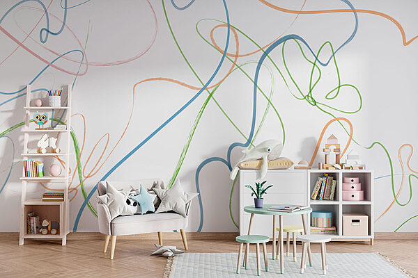 Linhas coloridas sobre um fundo branco Papel de parede Linhas coloridas sobre um fundo branco