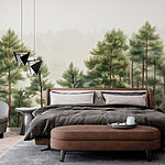 Papel de parede Grupo de árvores numa floresta