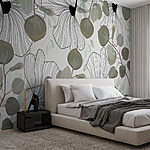 Papel de parede Padrão floral com folhas