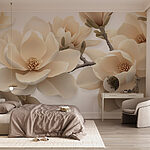 Papel de parede Flores brancas num ramo