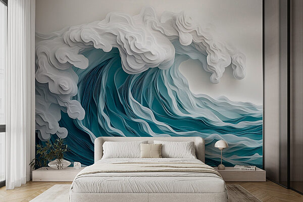 Papel de parede Papel recortado de uma onda