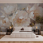 Papel de parede Pintura de flores brancas