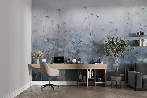 Papel de parede Pintura de flores num campo