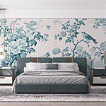 Papel de parede Papel de parede com flores e árvores