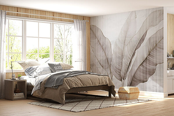 Folhas delicadas sobre um fundo suave Papel de parede Folhas delicadas sobre um fundo suave