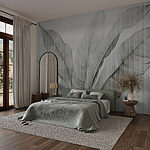 Papel de parede Folhas verdes suaves em tons suaves