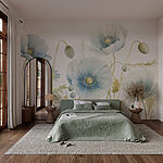 Papel de parede Flores delicadas em tons pastel suaves