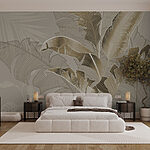 Papel de parede Folhas elegantes em tons suaves