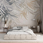 Papel de parede Folhas delicadas em tons suaves