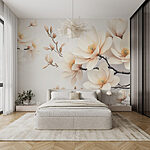 Papel de parede Flores delicadas em tons suaves