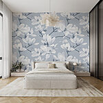 Papel de parede Padrão de flores brancas