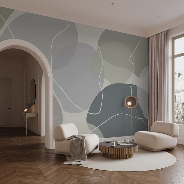 Papel de parede Formas abstractas suaves em tons suaves