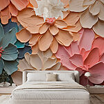 Papel de parede Grupo de flores de papel