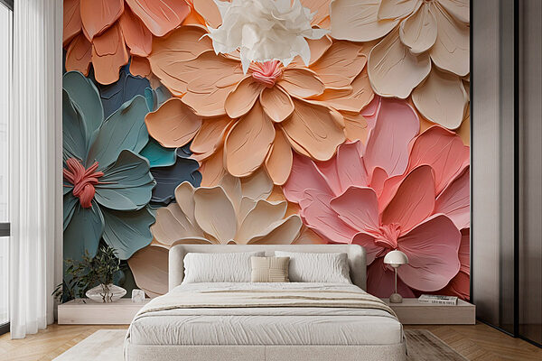 Grupo de flores de papel Papel de parede Grupo de flores de papel