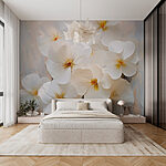 Papel de parede Grupo de flores brancas
