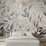 Papel de parede Folhagem suave em tons suaves